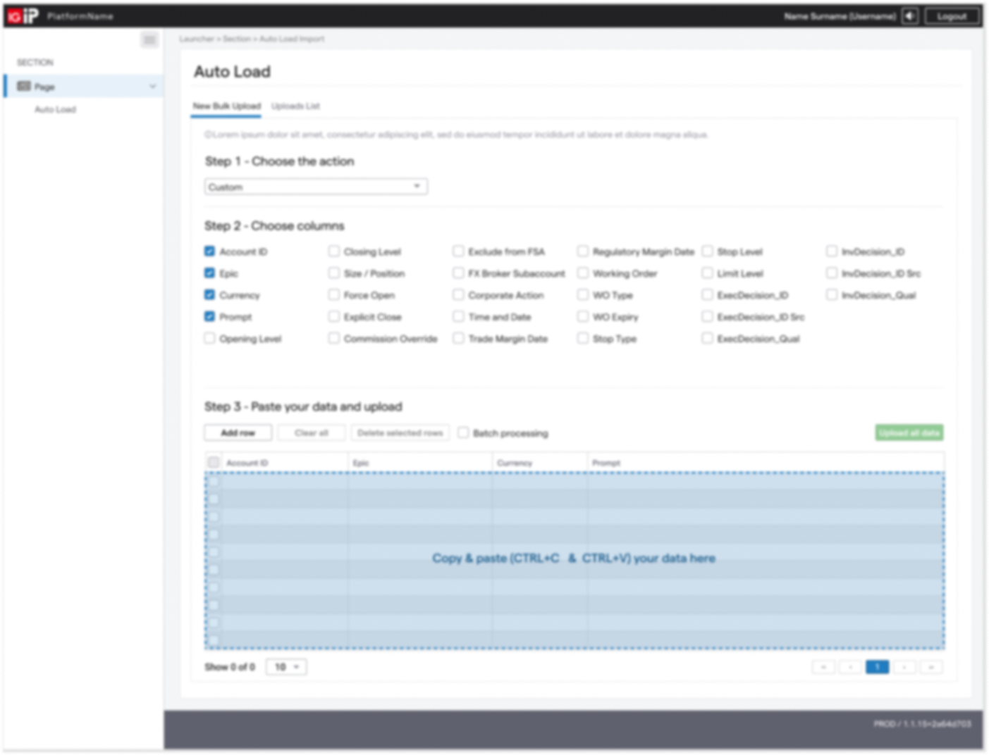 AutoLoad bulk upload workflow for importing account data